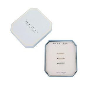 14K Gold Flash-Plated 3-Pieces Genuine
Crystal Ring Set